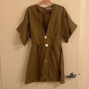 Reformation linen button dress